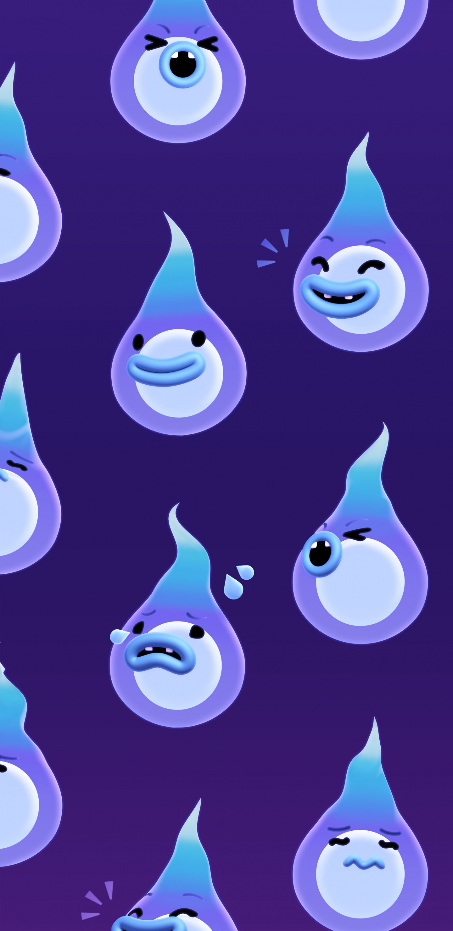 Обои узор, животное пересекает новые горизонты, белые, свет, синий в разрешении 1440x2960