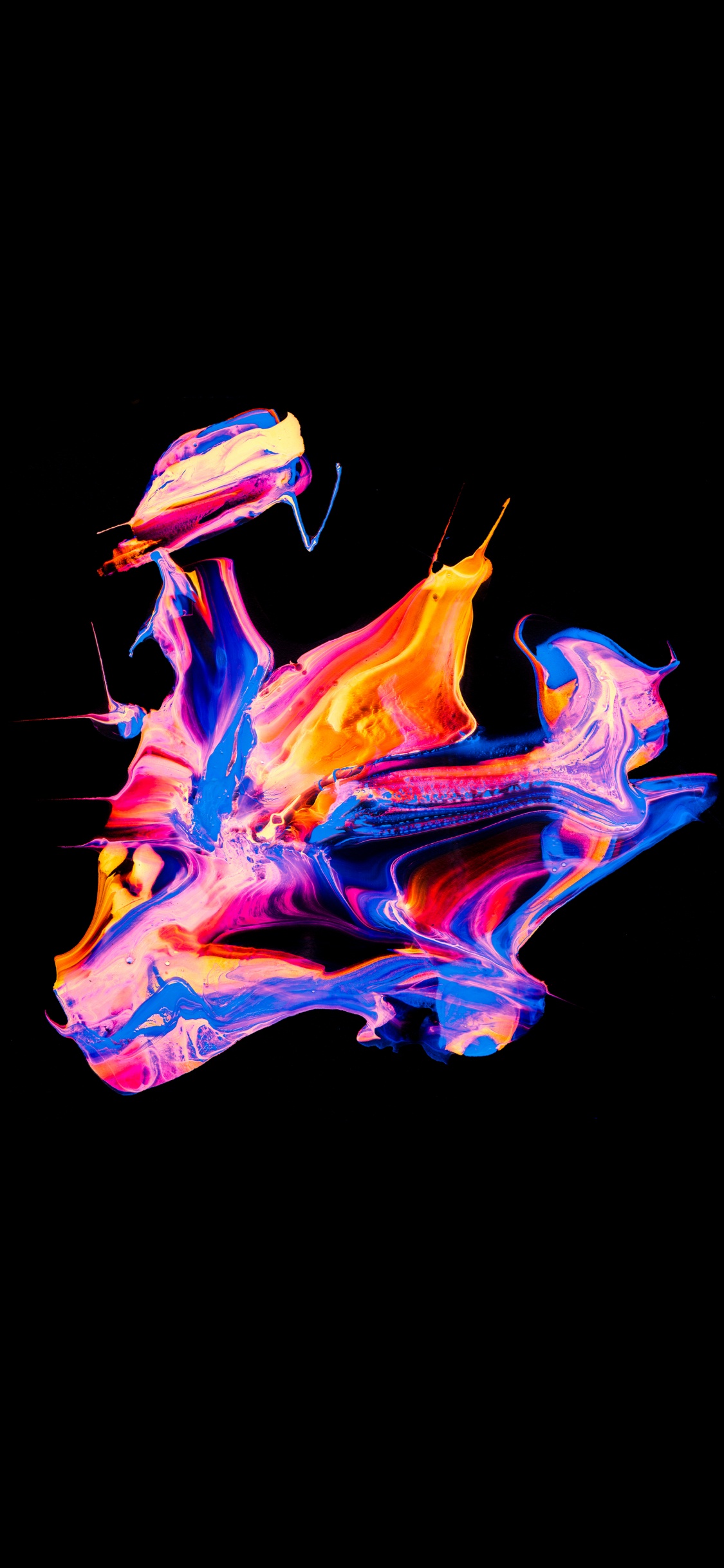 Обои живопись, человеческое тело, Визуальный эффект освещения, газ, арт в разрешении 1125x2436