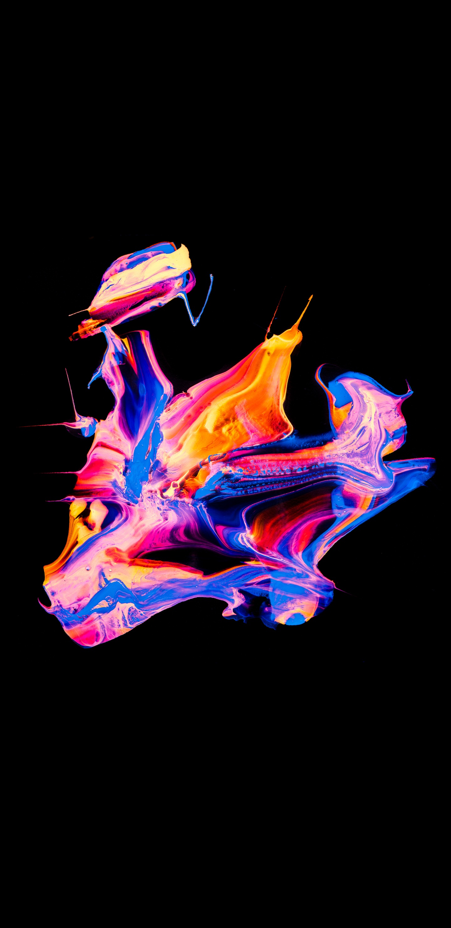 Обои живопись, человеческое тело, Визуальный эффект освещения, газ, арт в разрешении 1440x2960