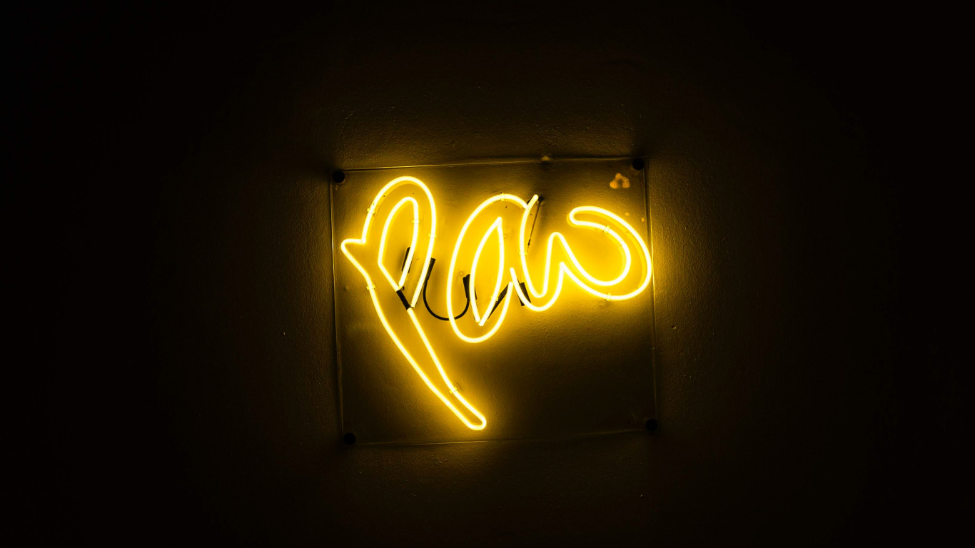 Обои свет, неоновая вывеска, неон, текст, освещение в разрешении 1366x768