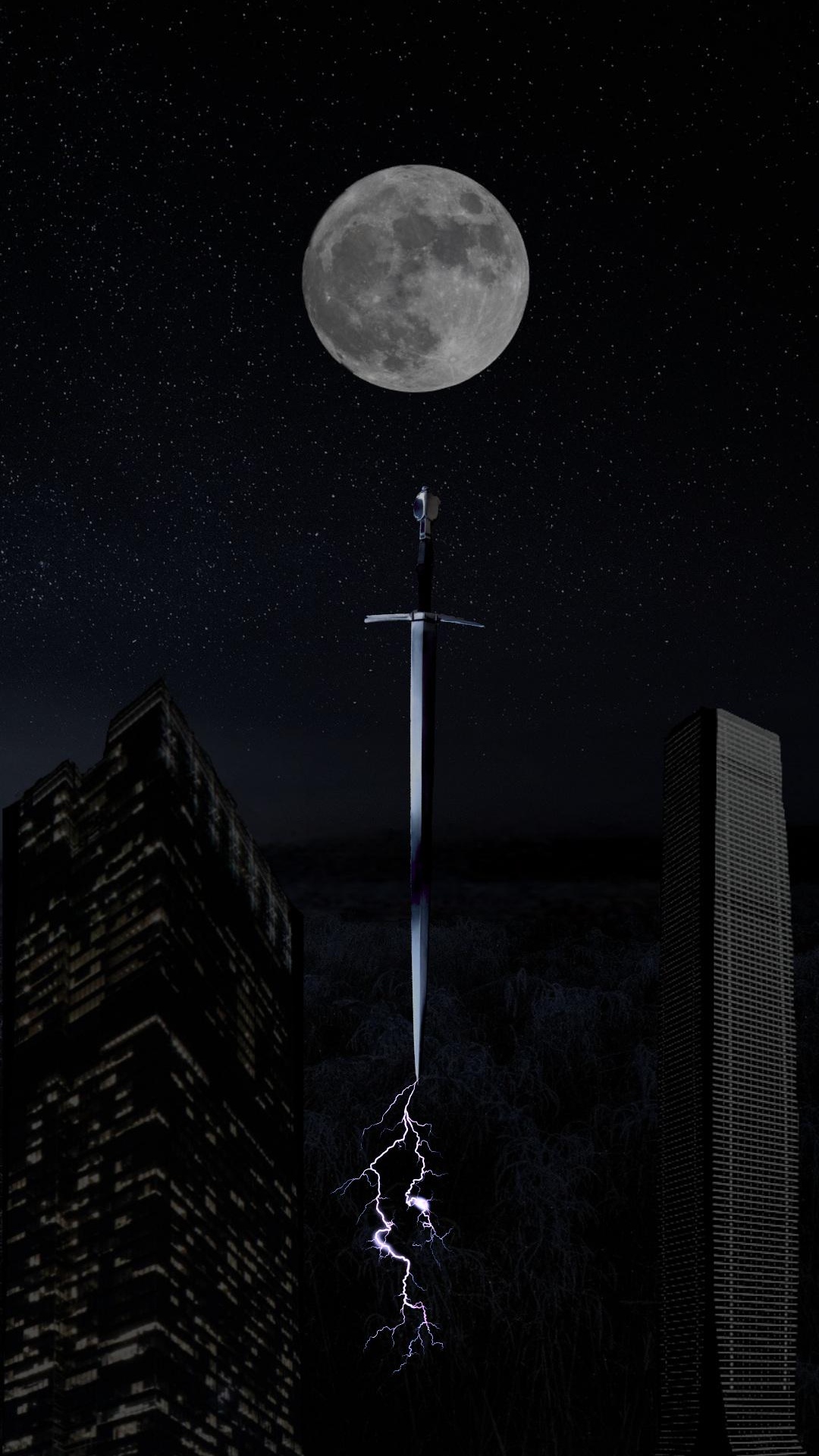 Обои небоскреб, лунное затмение, сфера, Астрономия, луна в разрешении 1080x1920
