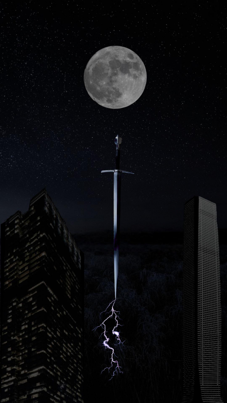Обои небоскреб, лунное затмение, сфера, Астрономия, луна в разрешении 750x1334