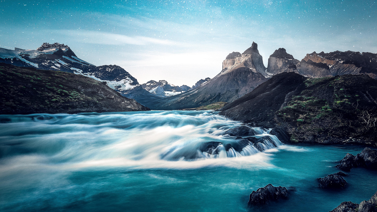 Обои природный ландшафт, природа, гора, горный рельеф, вода в разрешении 1280x720