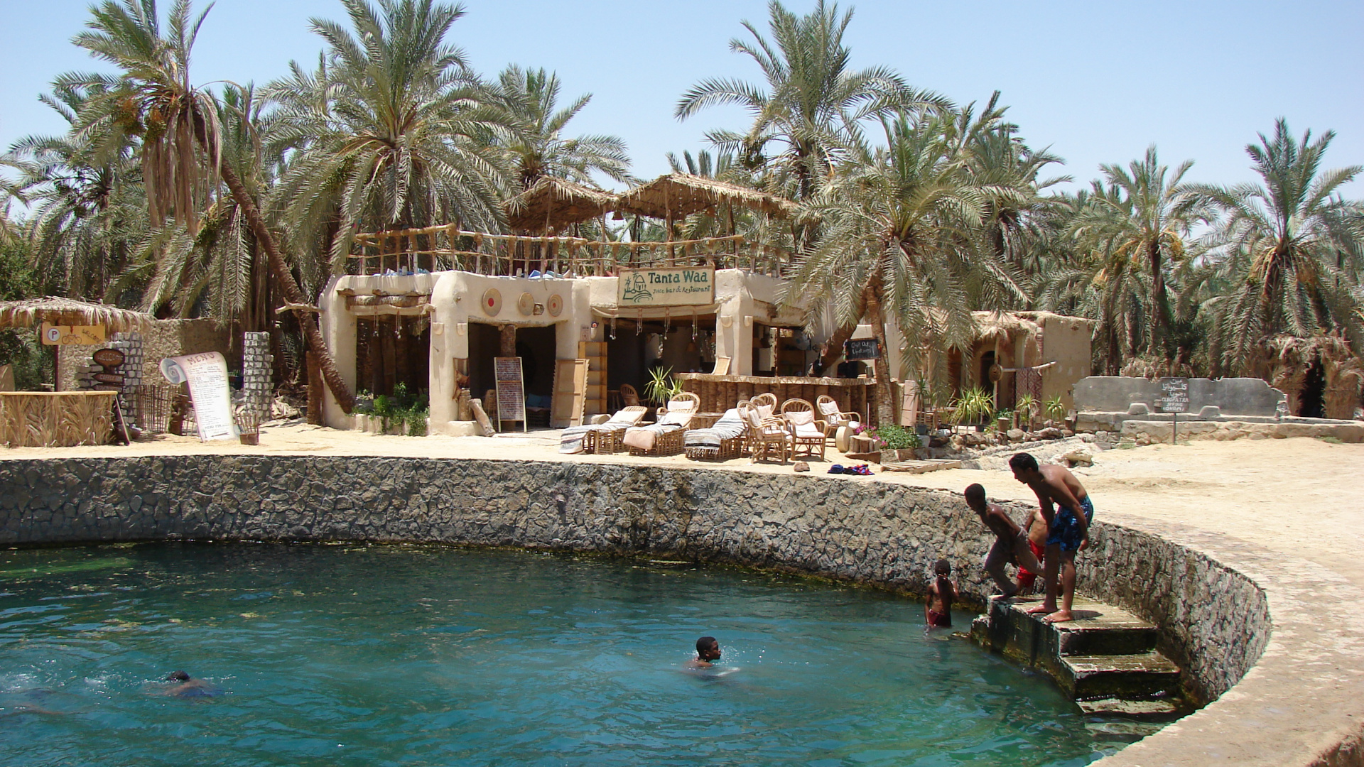 Обои Оазис Сива, плавательный бассейн, досуг, отпуск, прибежище в разрешении 1920x1080