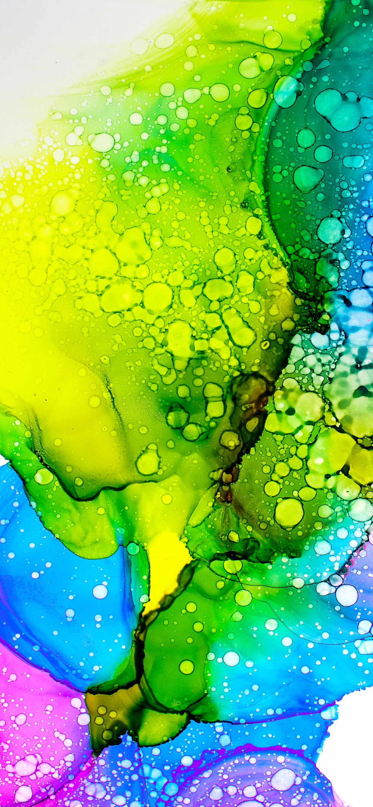 Обои вода, Мыть чернила живопись, иллюстрация, жидкий, зеленый в разрешении 1242x2688