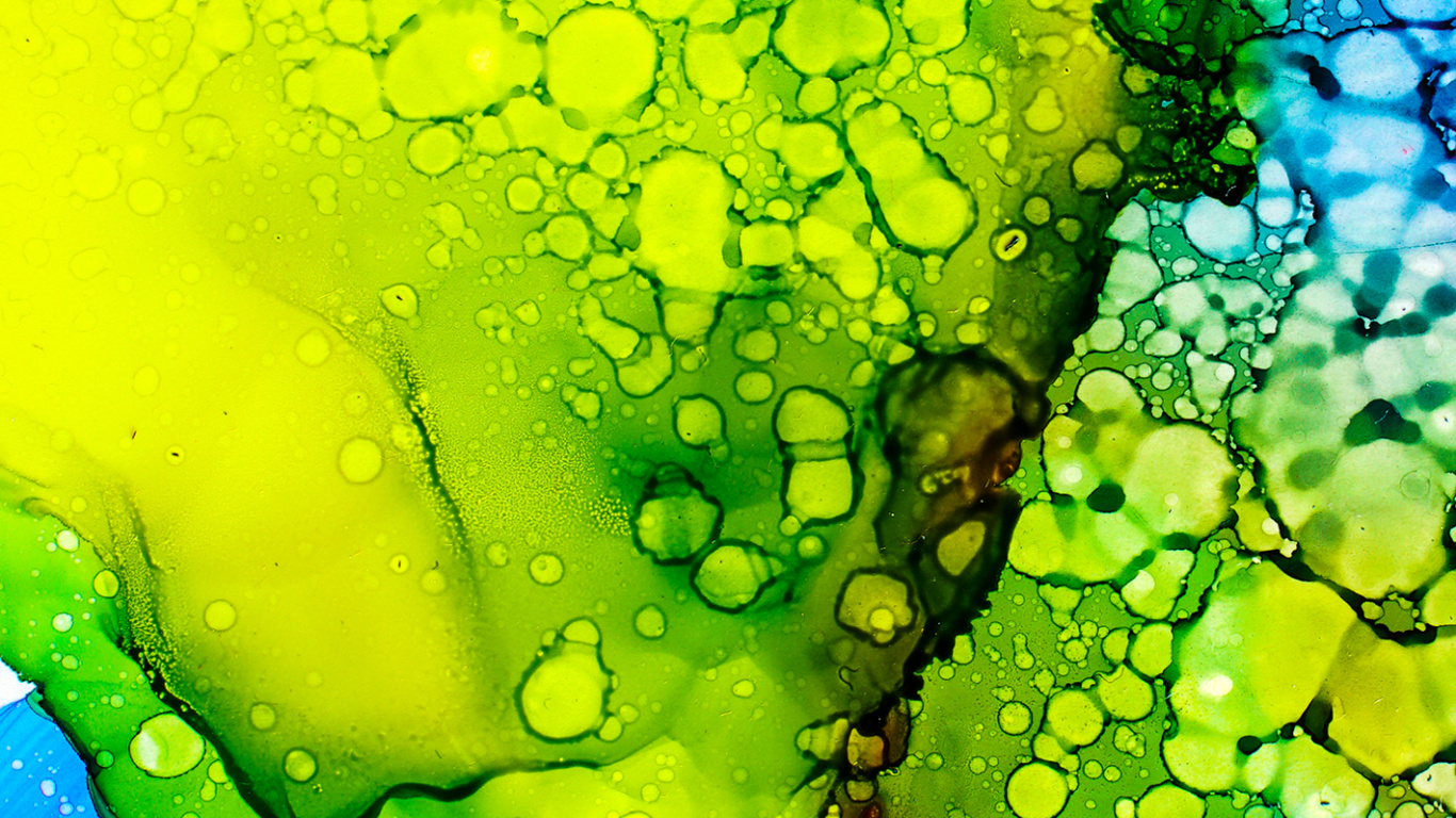 Обои вода, Мыть чернила живопись, иллюстрация, жидкий, зеленый в разрешении 1366x768