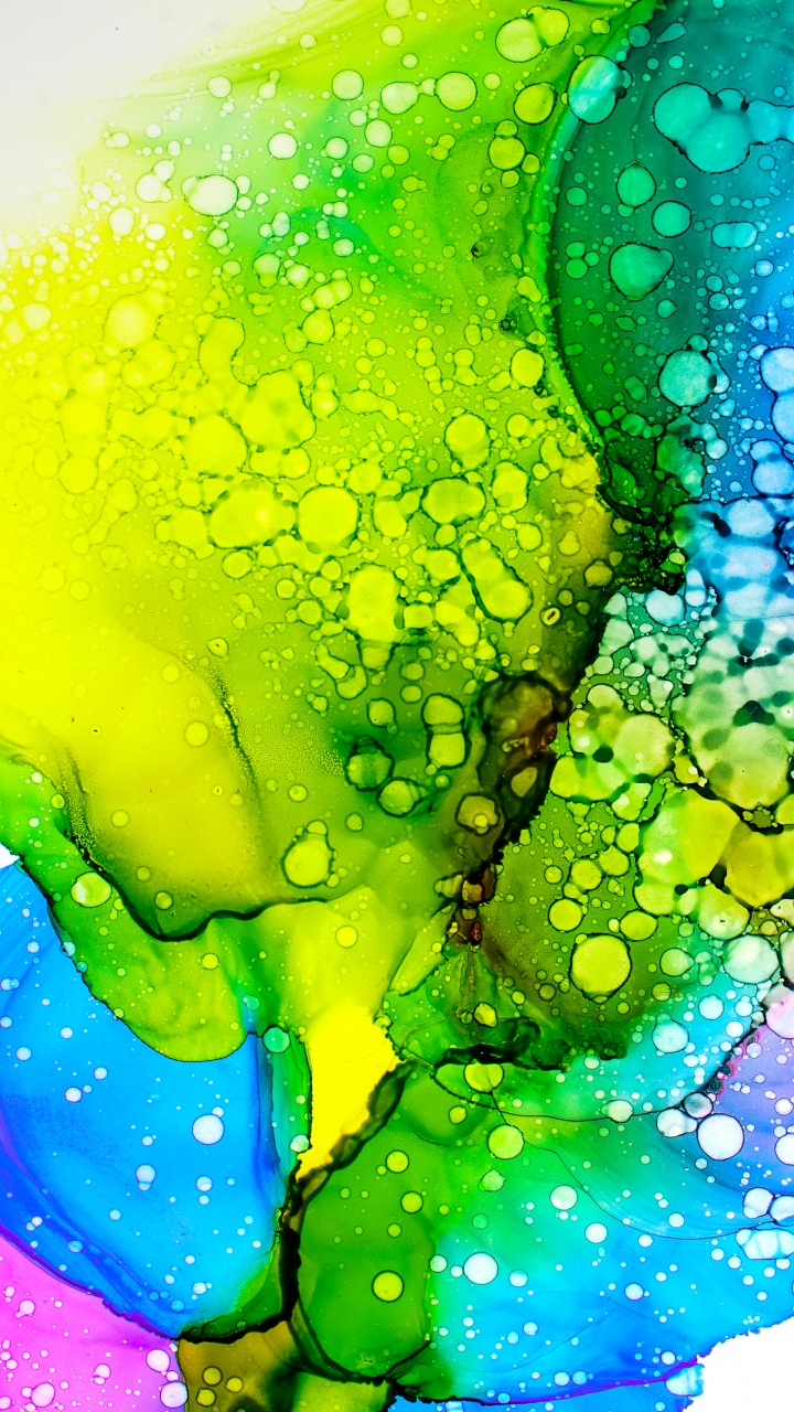 Обои вода, Мыть чернила живопись, иллюстрация, жидкий, зеленый в разрешении 720x1280