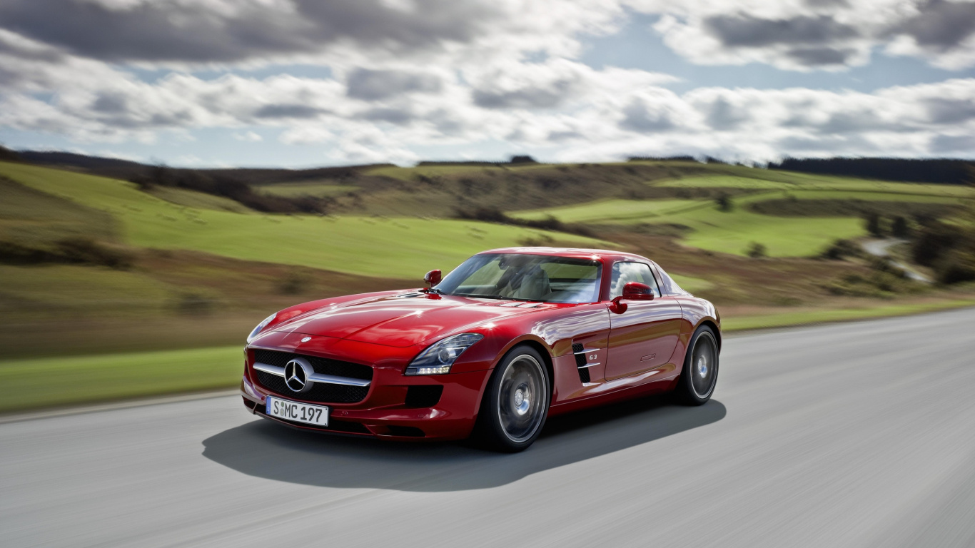 Обои авто, спорткар, суперкар, mercedes benz, спортивный автомобиль в разрешении 1366x768