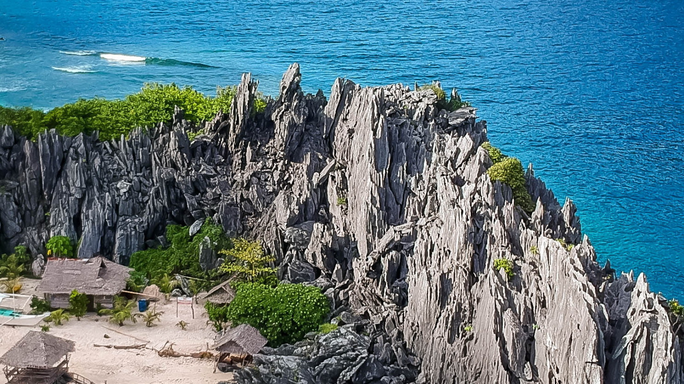 Обои Филиппины туристические места, Боракай, Эль Нидо, Лусон, монтажная пластина в разрешении 1366x768