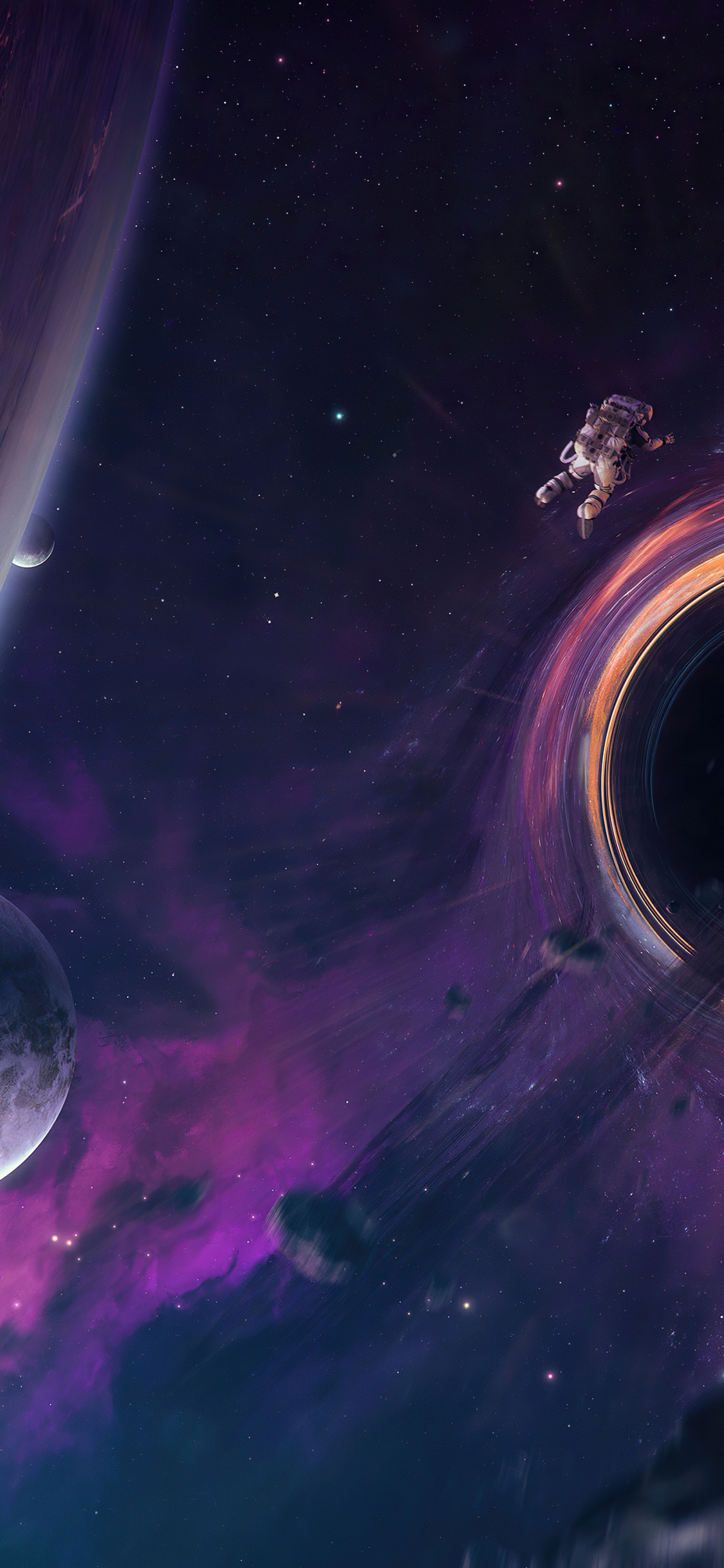 Обои атмосфера, свет, астрономический объект, арт, наука в разрешении 1125x2436