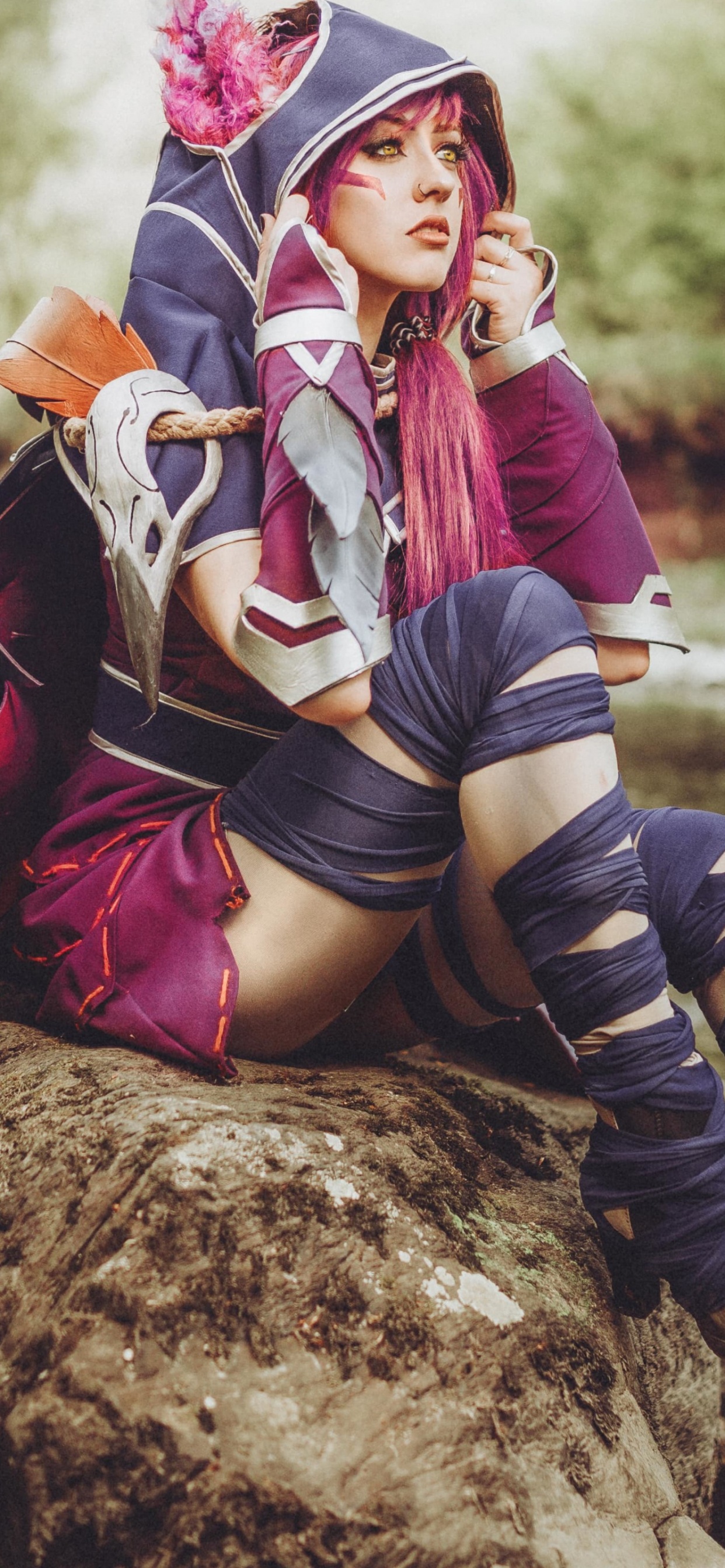 Обои лига легенд косплей, Лига легенд, косплей, лицо, вода в разрешении 1242x2688