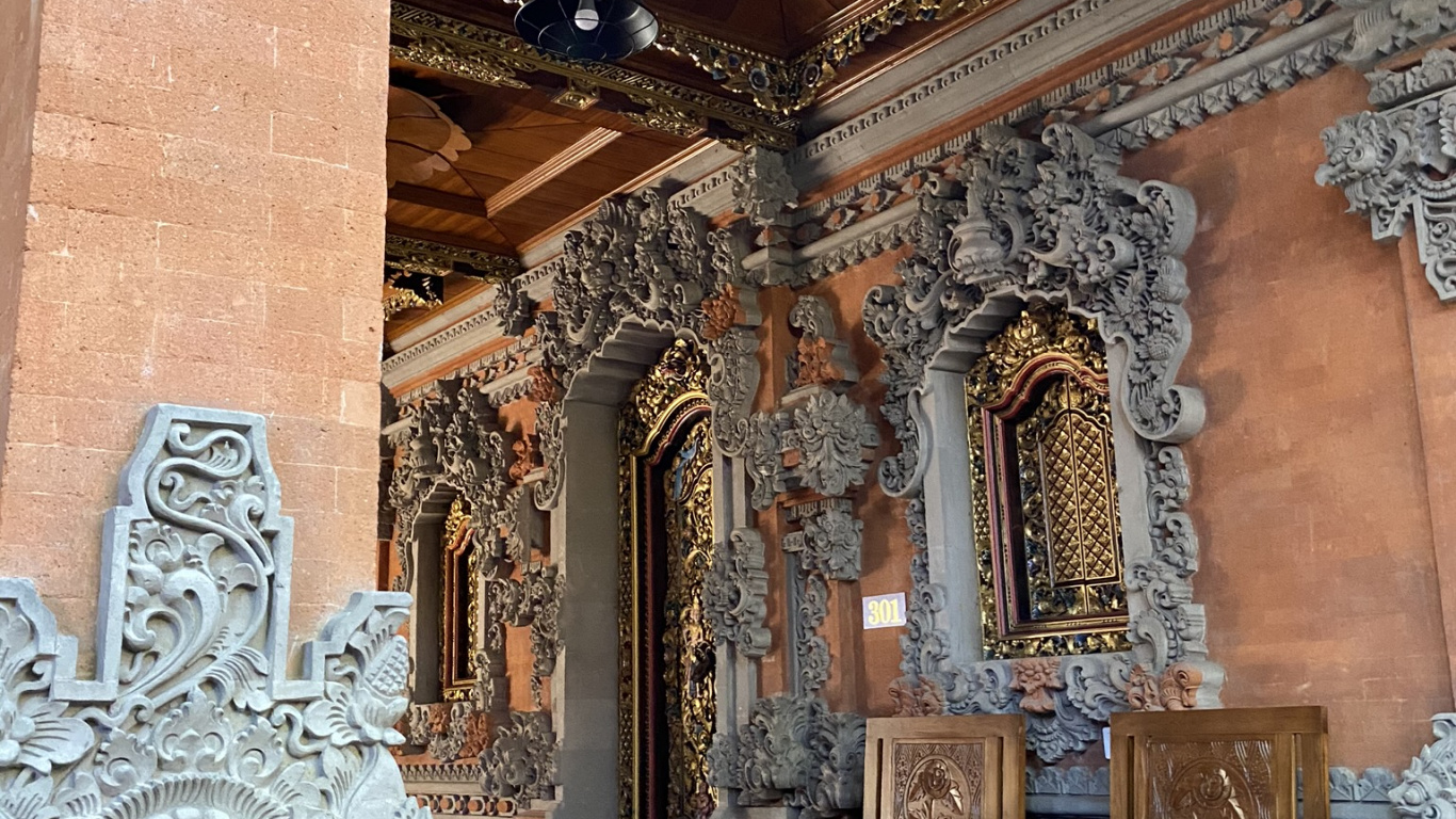 Обои бали, дизайн интерьера, мебель, резьба по камню, резьба в разрешении 1366x768