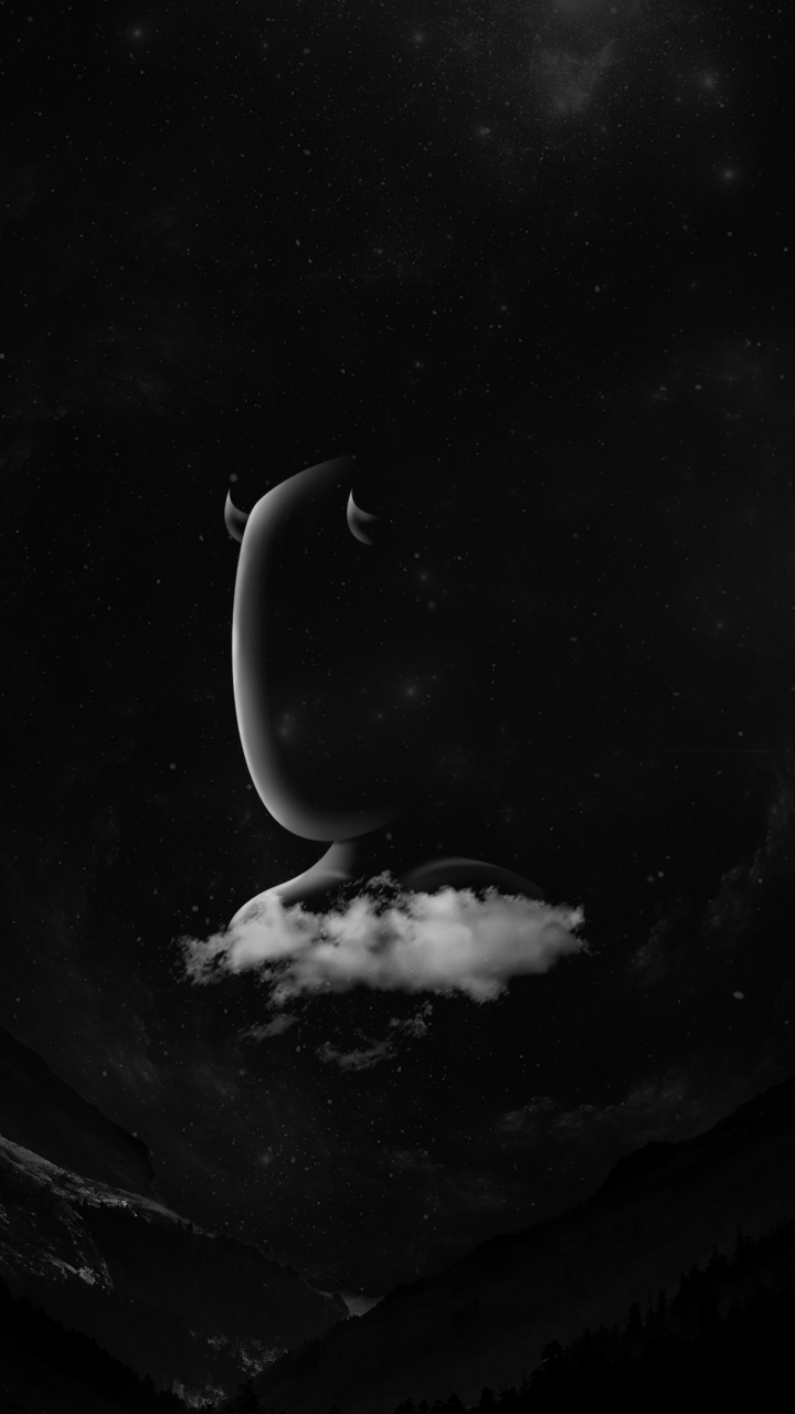 Обои пападозио, черный и белый, атмосфера, астрономический объект, ночь в разрешении 720x1280