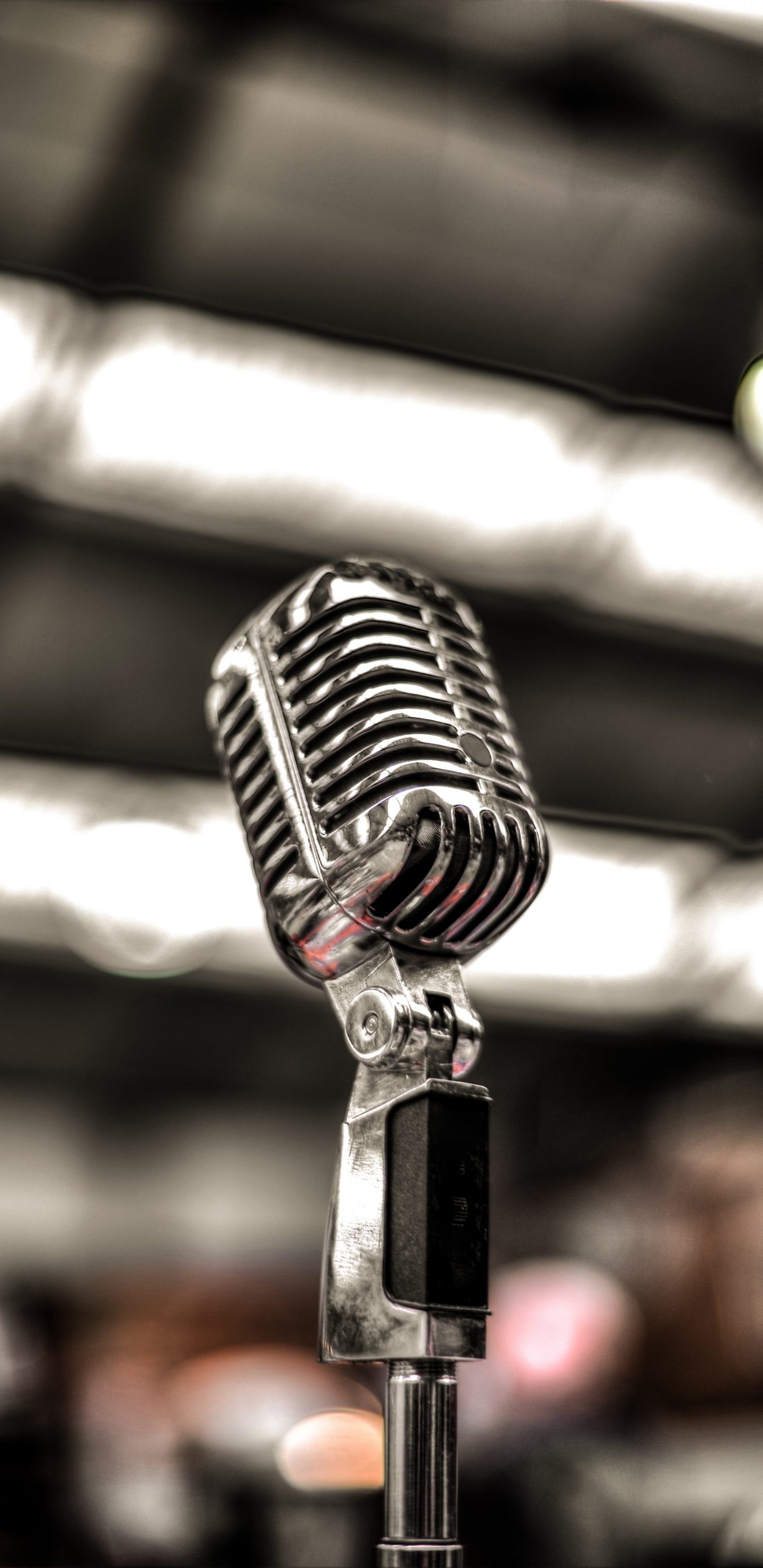 Обои микрофон, микрофонная стойка, звуковое оборудование, технологии, Аудио аксессуар в разрешении 1440x2960