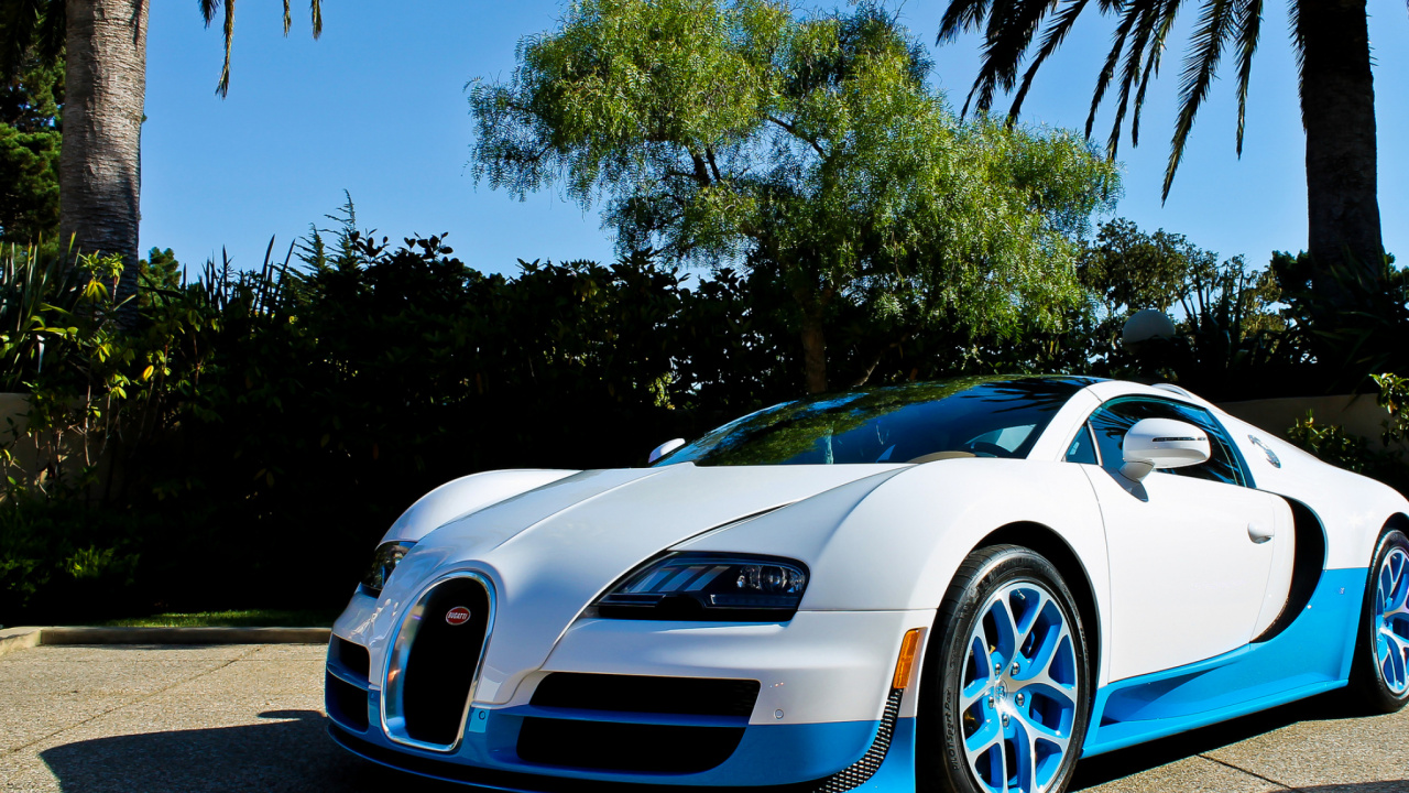 Обои bugatti, суперкар, Бугатти вейрон, спорткар, автомобильный дизайн в разрешении 1280x720