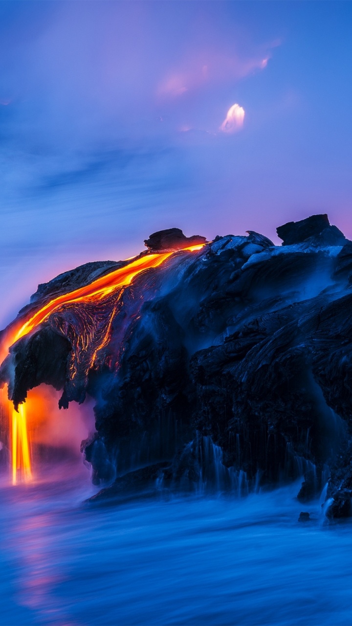 Обои природа, рок, атмосфера, пейзаж, лава в разрешении 720x1280