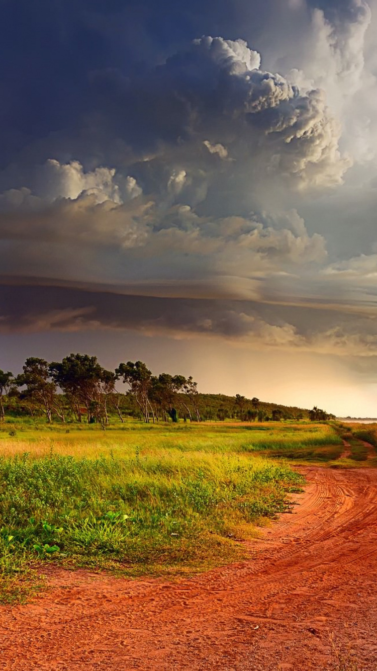 Обои облако, сенокосное угодье, равнина, прерия, буря в разрешении 750x1334