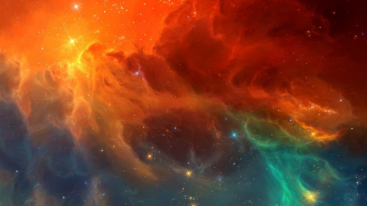 Обои туманность, космическое пространство, атмосфера, астрономический объект, Апельсин в разрешении 1280x720