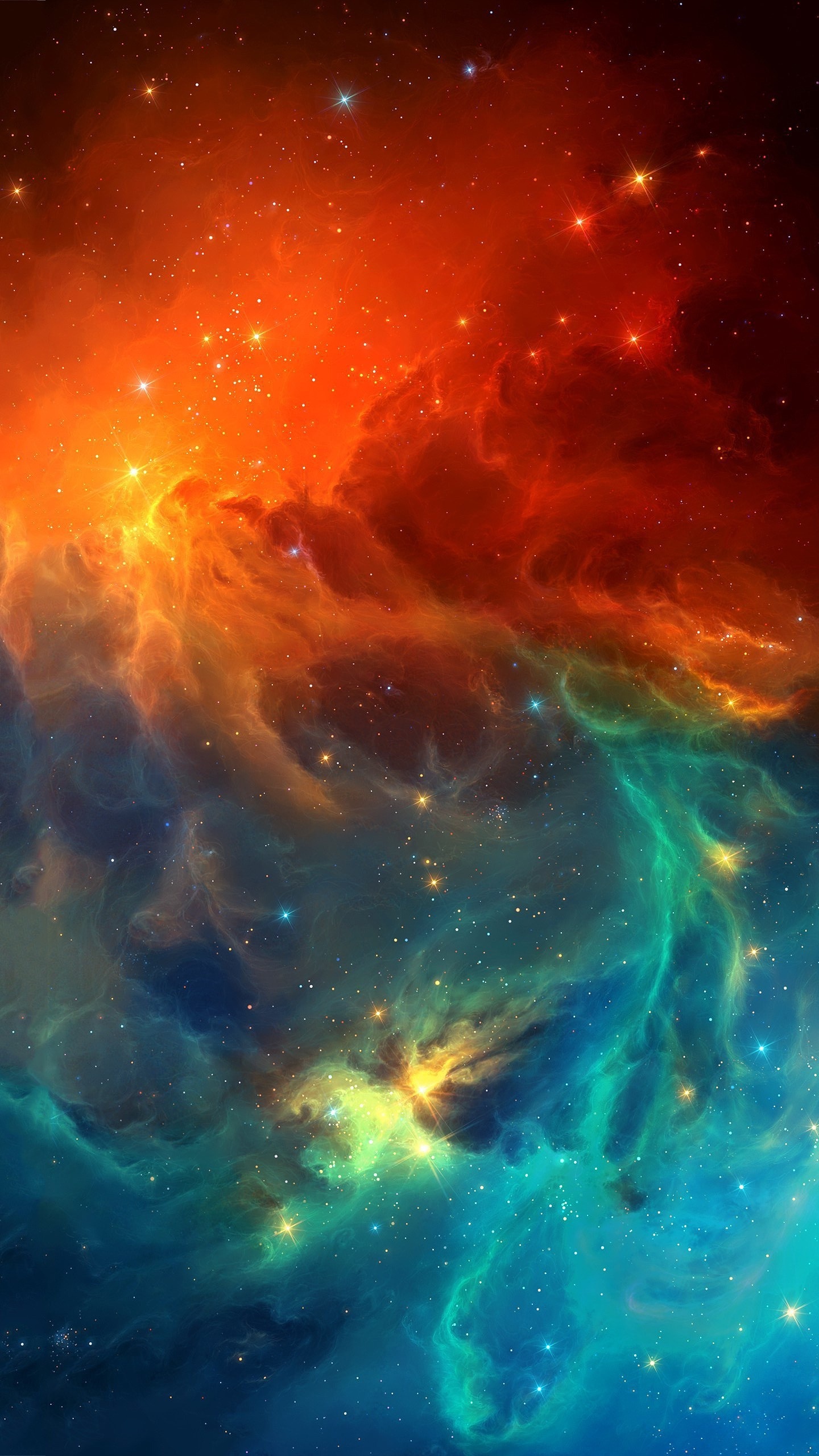 Обои туманность, космическое пространство, атмосфера, астрономический объект, Апельсин в разрешении 1440x2560