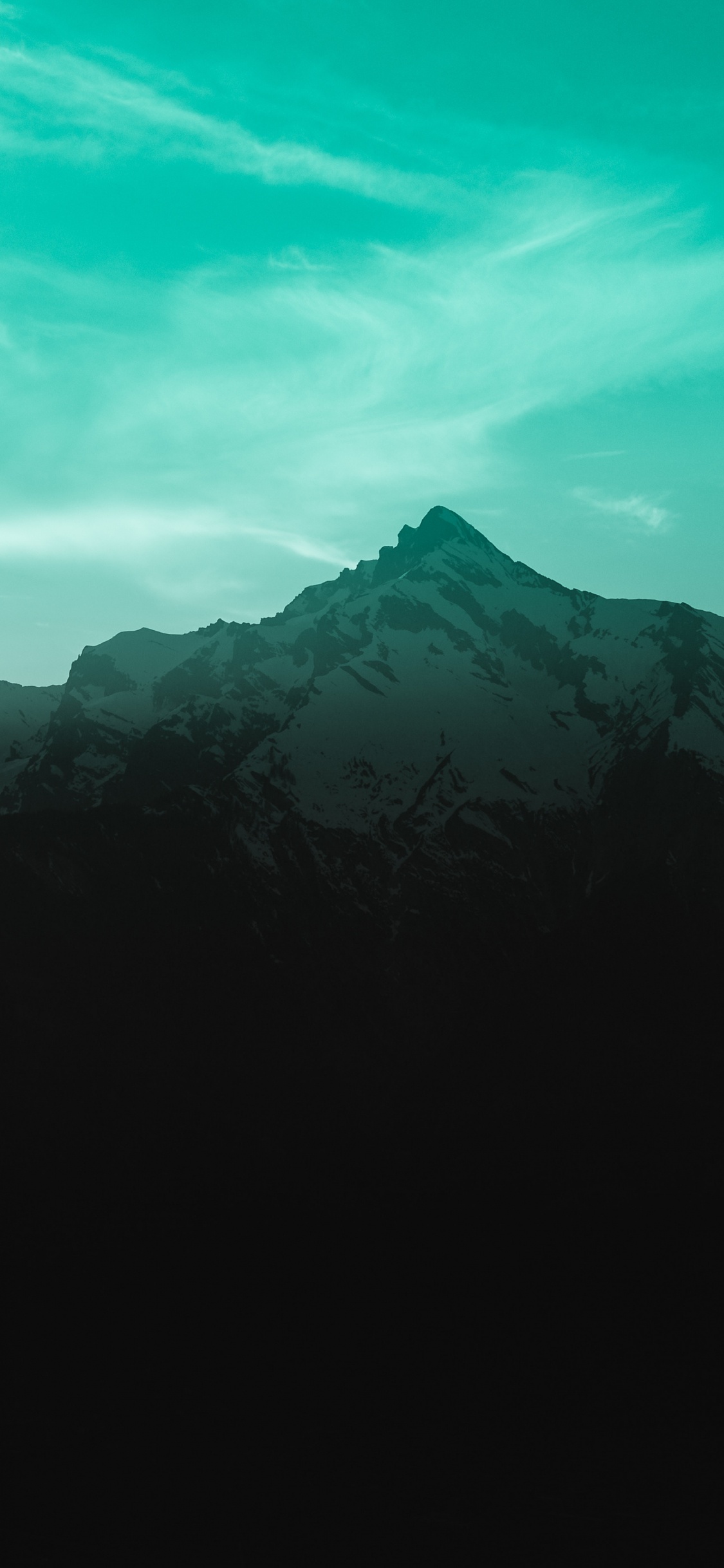 Обои гора, горный хребет, горный рельеф, природа, синий в разрешении 1125x2436