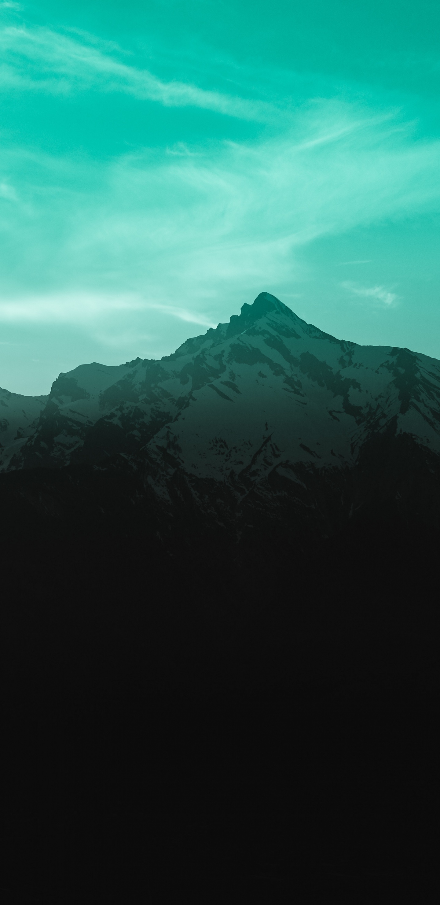 Обои гора, горный хребет, горный рельеф, природа, синий в разрешении 1440x2960