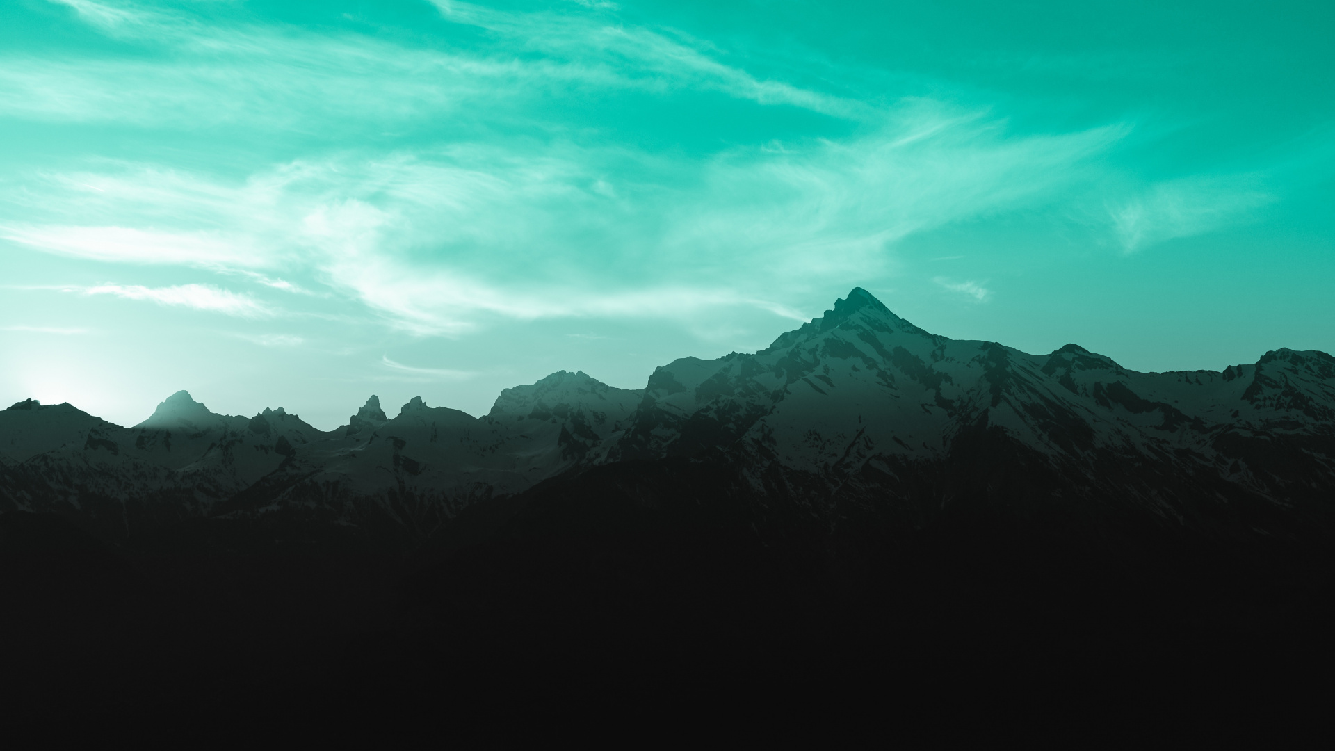 Обои гора, горный хребет, горный рельеф, природа, синий в разрешении 1920x1080