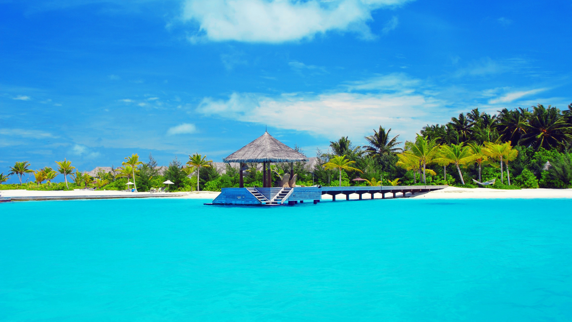 Обои Отель Naladhu Мальдивы Частный Остров, пляж, прибежище, комната, вилла в разрешении 1920x1080