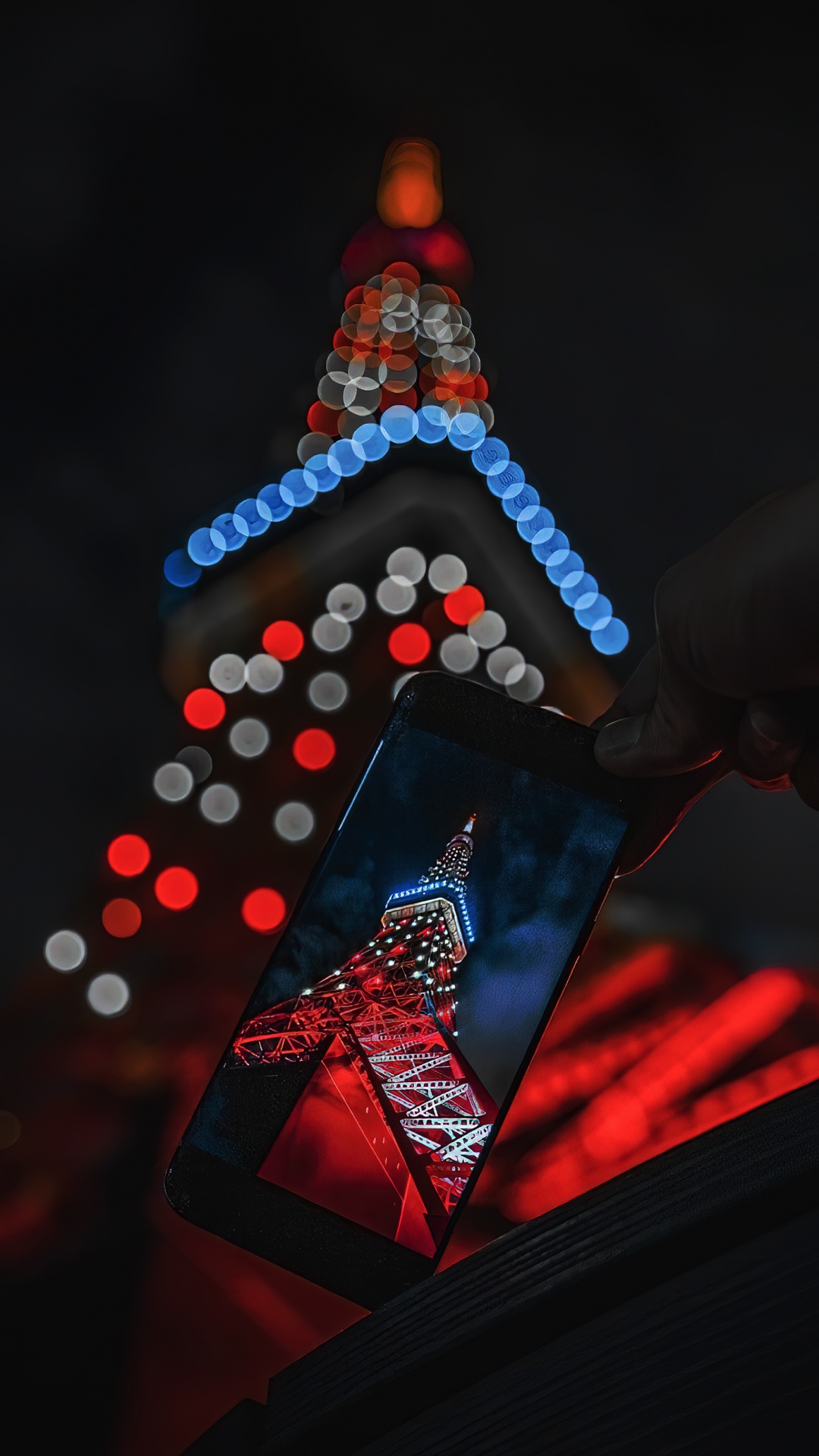 Обои свет, наука, физика, треугольник, Рождественские украшения в разрешении 1080x1920