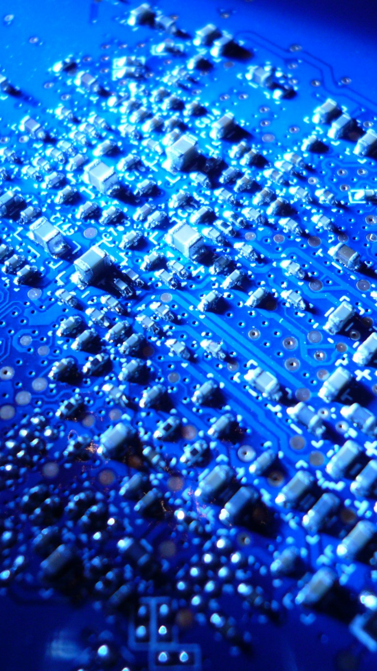 Обои электронная схема, электроника, синий, вода, электрик в разрешении 750x1334