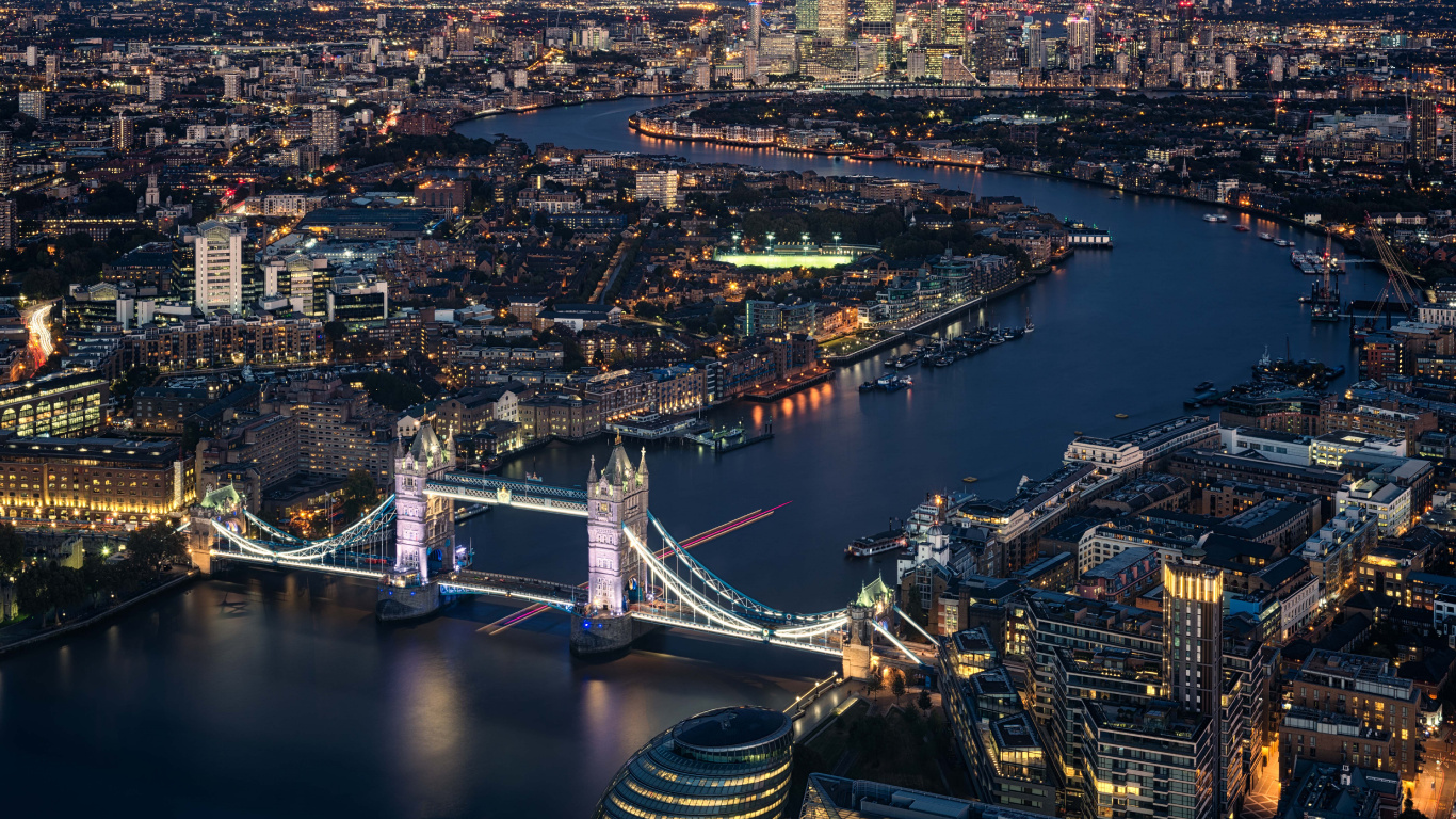 Обои тауэрский мост, городской пейзаж, город, городской район, метрополия в разрешении 1366x768