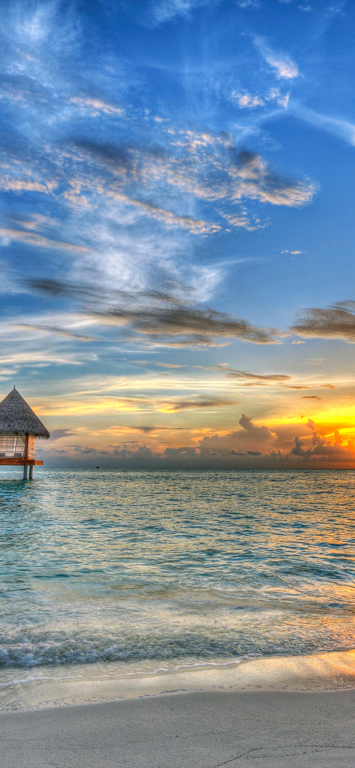 Обои пляж, море, горизонт, облако, океан в разрешении 1242x2688