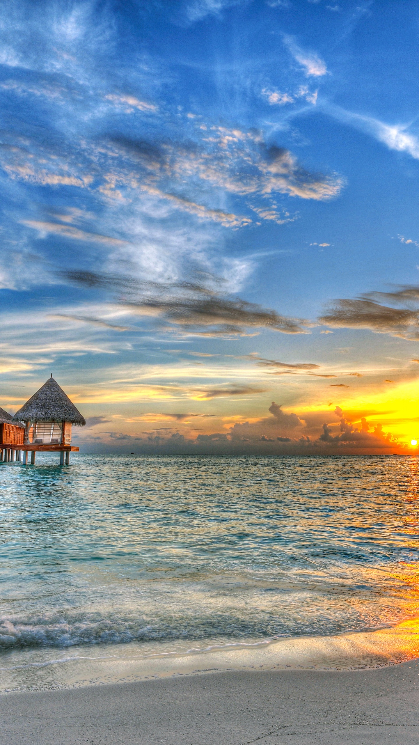 Обои пляж, море, горизонт, облако, океан в разрешении 1440x2560