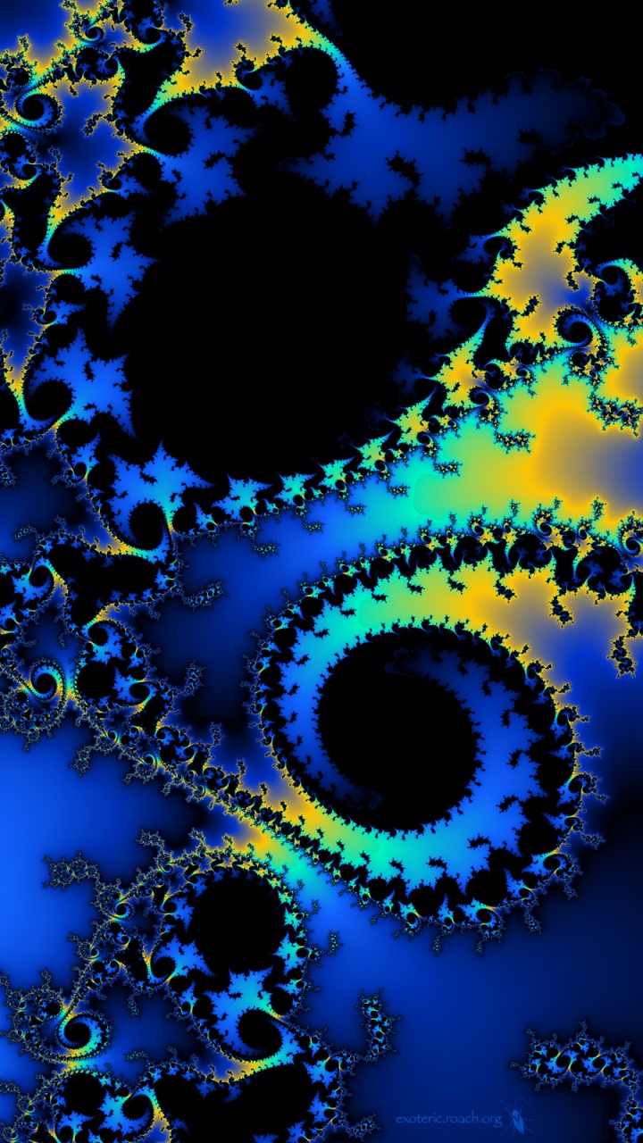 Обои фрактал, фрактальное искусство, синий, электрик, коралловый риф в разрешении 720x1280
