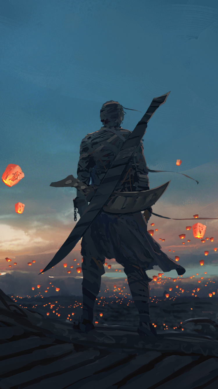 Обои вода, горизонт, иллюстрация, облако, мир в разрешении 750x1334