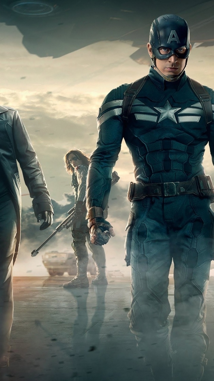 Обои Капитан Америка Зимний Солдат, Капитан Америка, мститель, Ник Фьюри, боевик в разрешении 720x1280