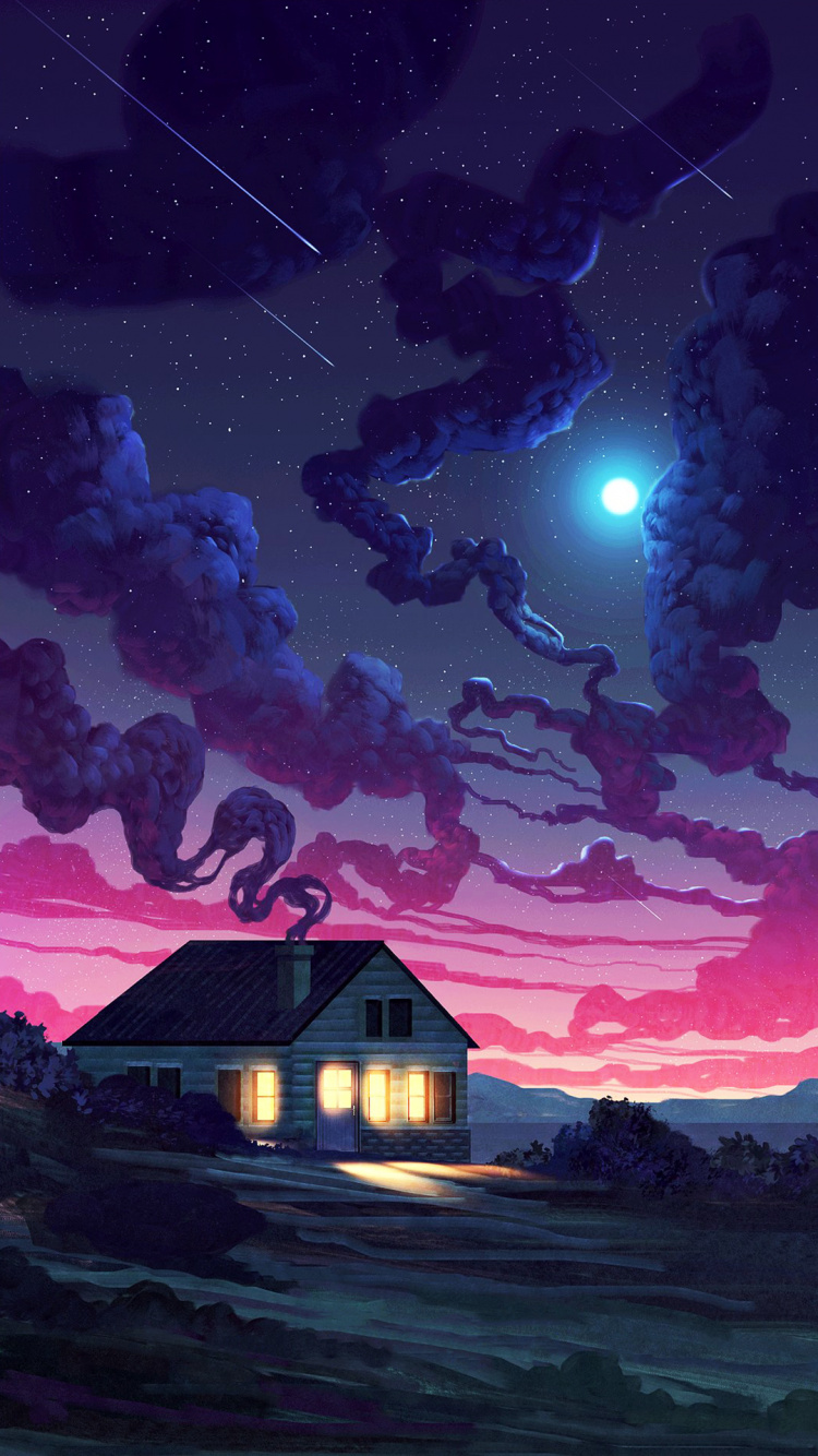 Обои арт, живопись, аниме арт, цифровое искусство, артист в разрешении 750x1334