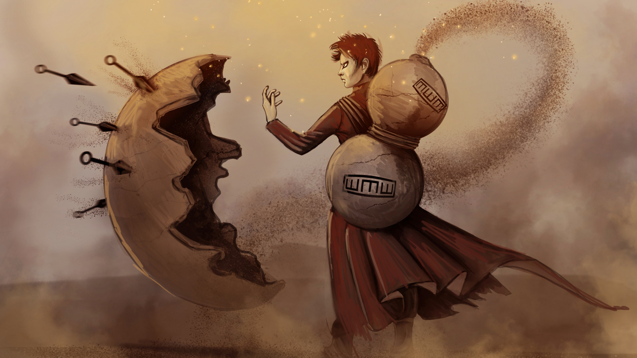 Обои Гаара, иллюстрация, арт, мифология, вымышленный персонаж в разрешении 1280x720