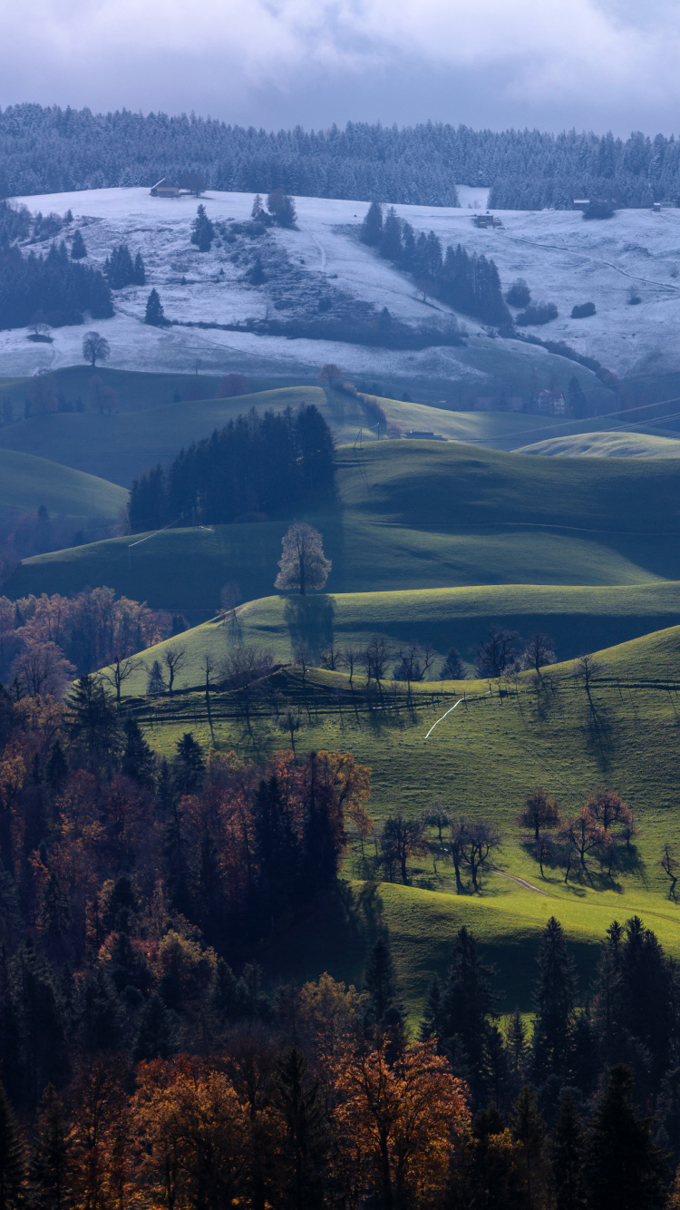 Обои природный ландшафт, нагорье, холм, горный рельеф, облако в разрешении 750x1334