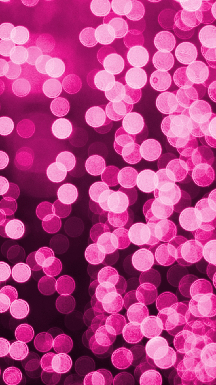 Обои боке, цвет, розовый, пурпурный цвет, узор в разрешении 750x1334