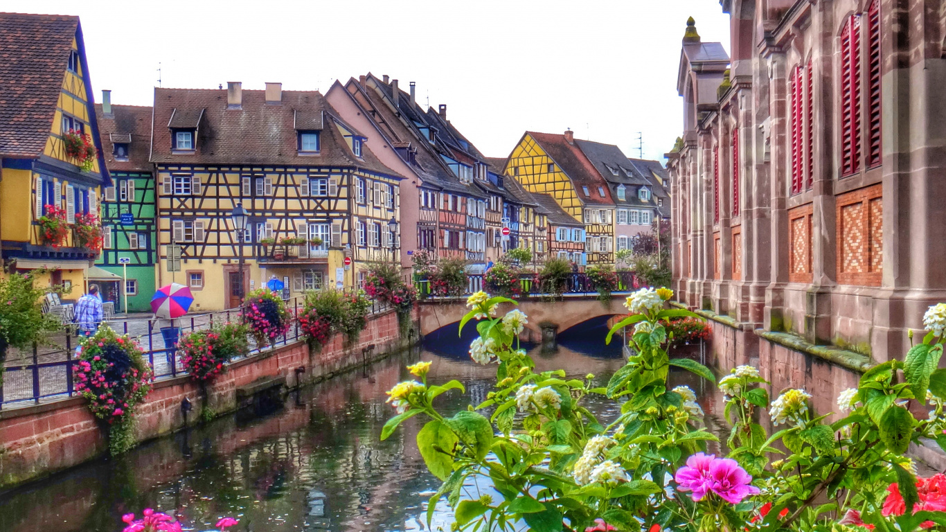 Обои маленькая Венеция, Венеция, водный путь, канал, городок в разрешении 1366x768