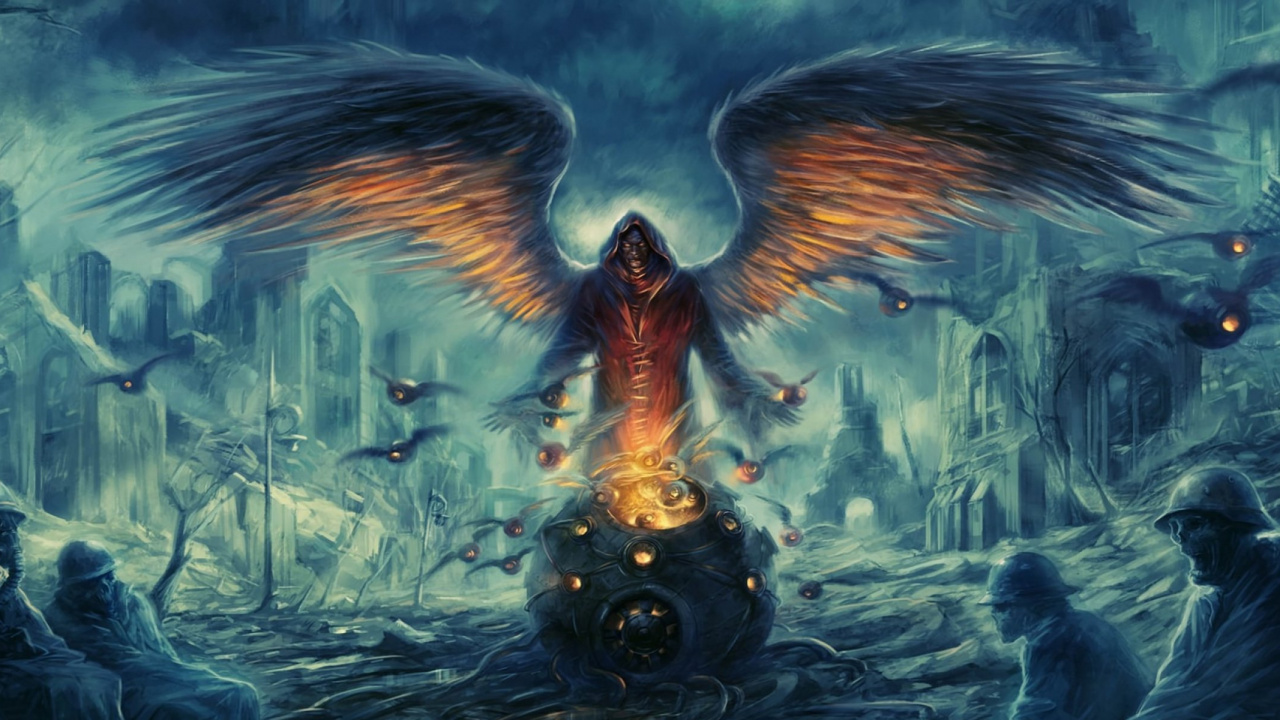 Обои ангел, мифология, демон, сверхъестественное существо, арт в разрешении 1280x720