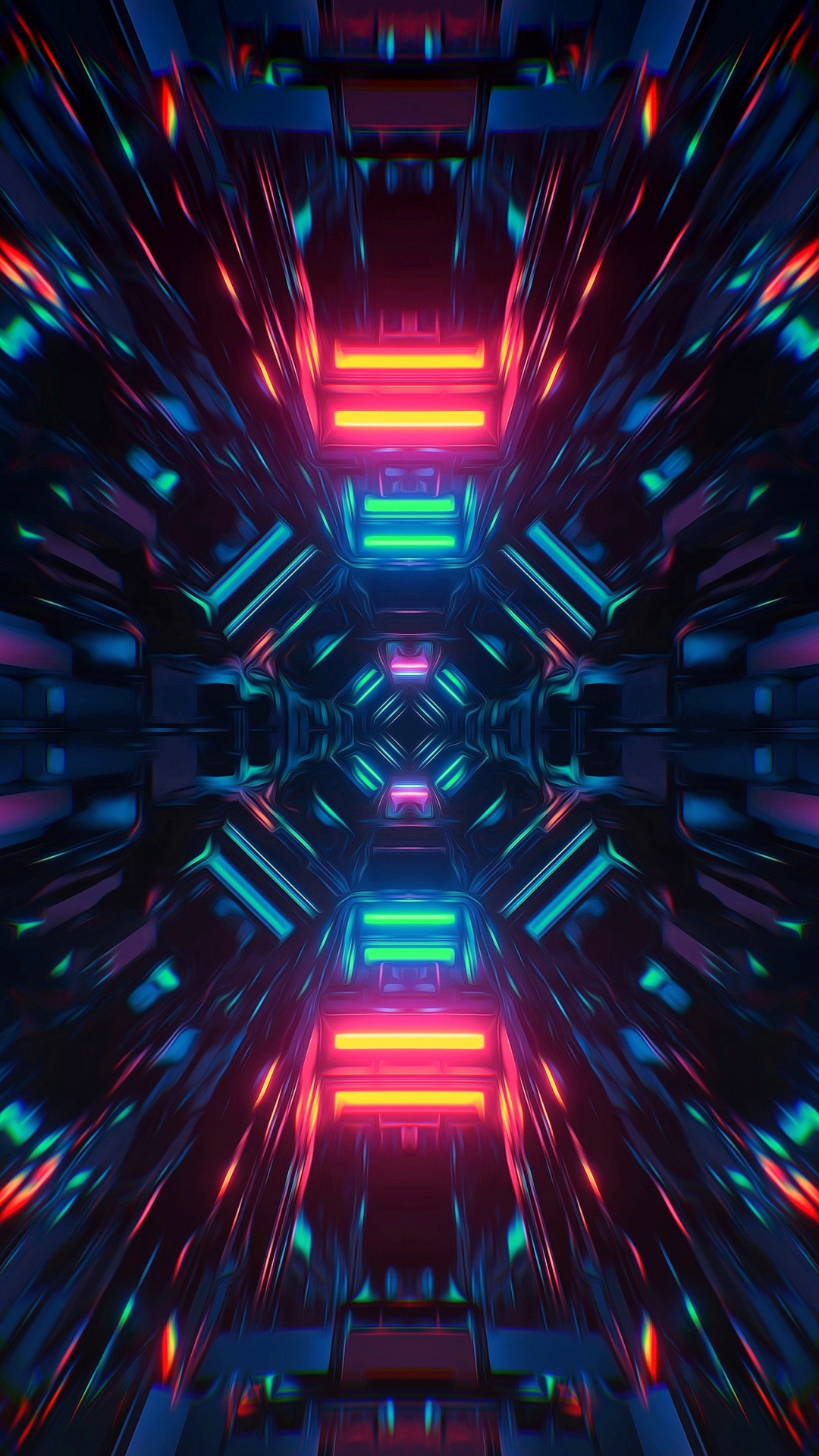 Обои свет, фрактальное искусство, симметрия, арт, Визуальный эффект освещения в разрешении 1080x1920