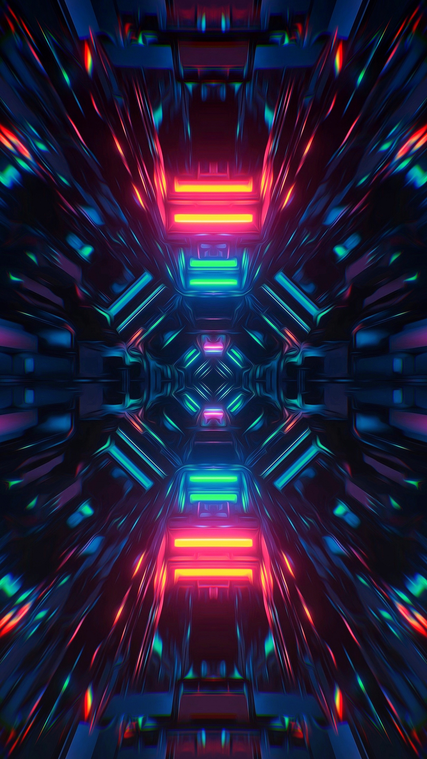 Обои свет, фрактальное искусство, симметрия, арт, Визуальный эффект освещения в разрешении 1440x2560