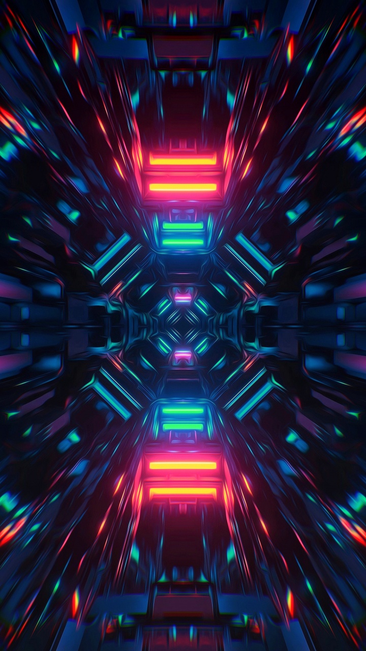 Обои свет, фрактальное искусство, симметрия, арт, Визуальный эффект освещения в разрешении 720x1280