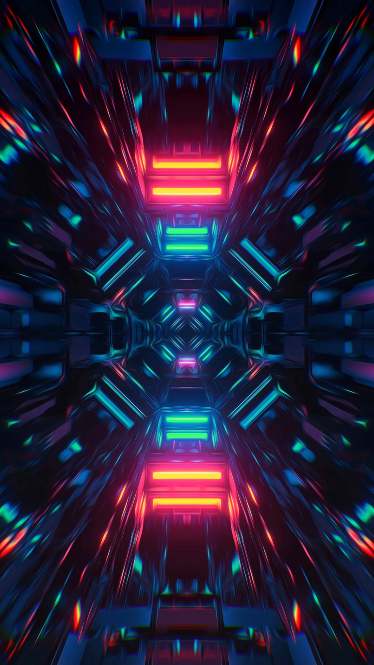 Обои свет, фрактальное искусство, симметрия, арт, Визуальный эффект освещения в разрешении 750x1334