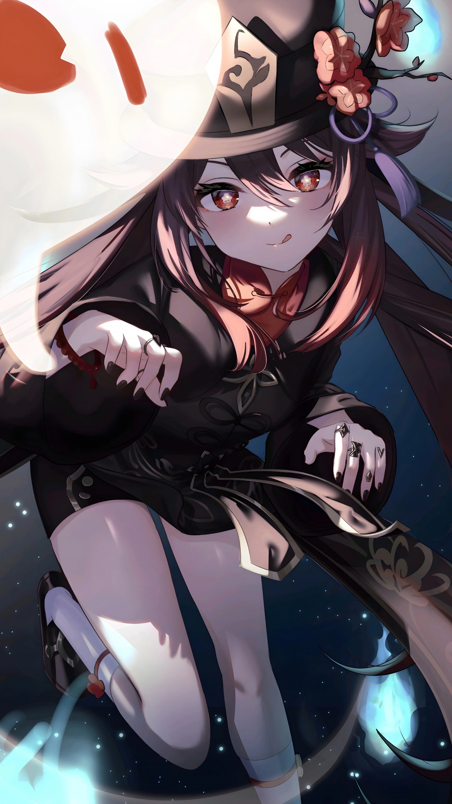 Обои аниме, Геншин удар, Ху Тао, Елан, йоимия в разрешении 1440x2560