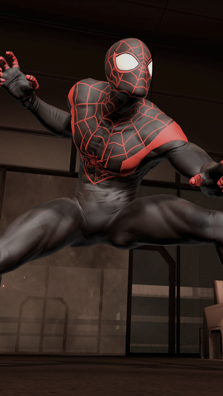 Обои Человек-паук краю времени, Майлз Моралес, человек-паук, Совершенный Человек-Паук, Студией beenox в разрешении 750x1334