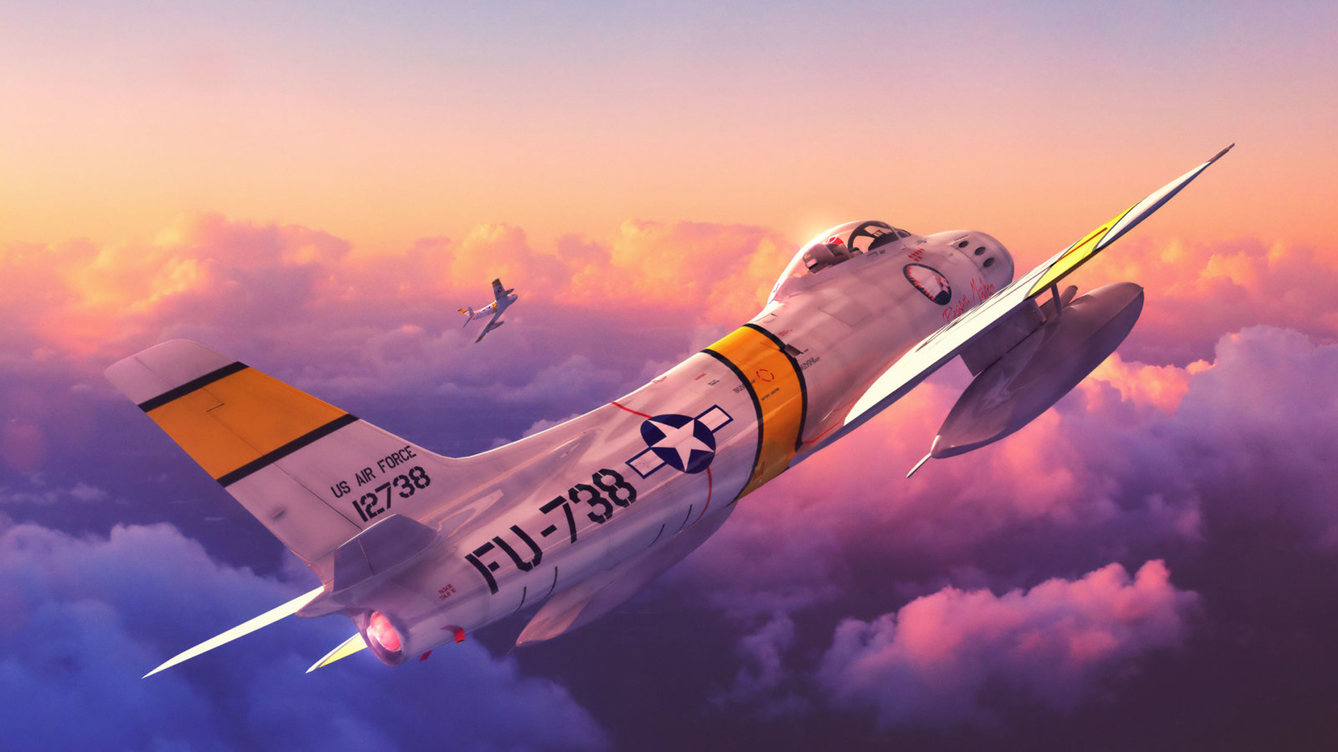 Обои самолет, самолеты, авиация, арт, цифровое искусство в разрешении 1920x1080