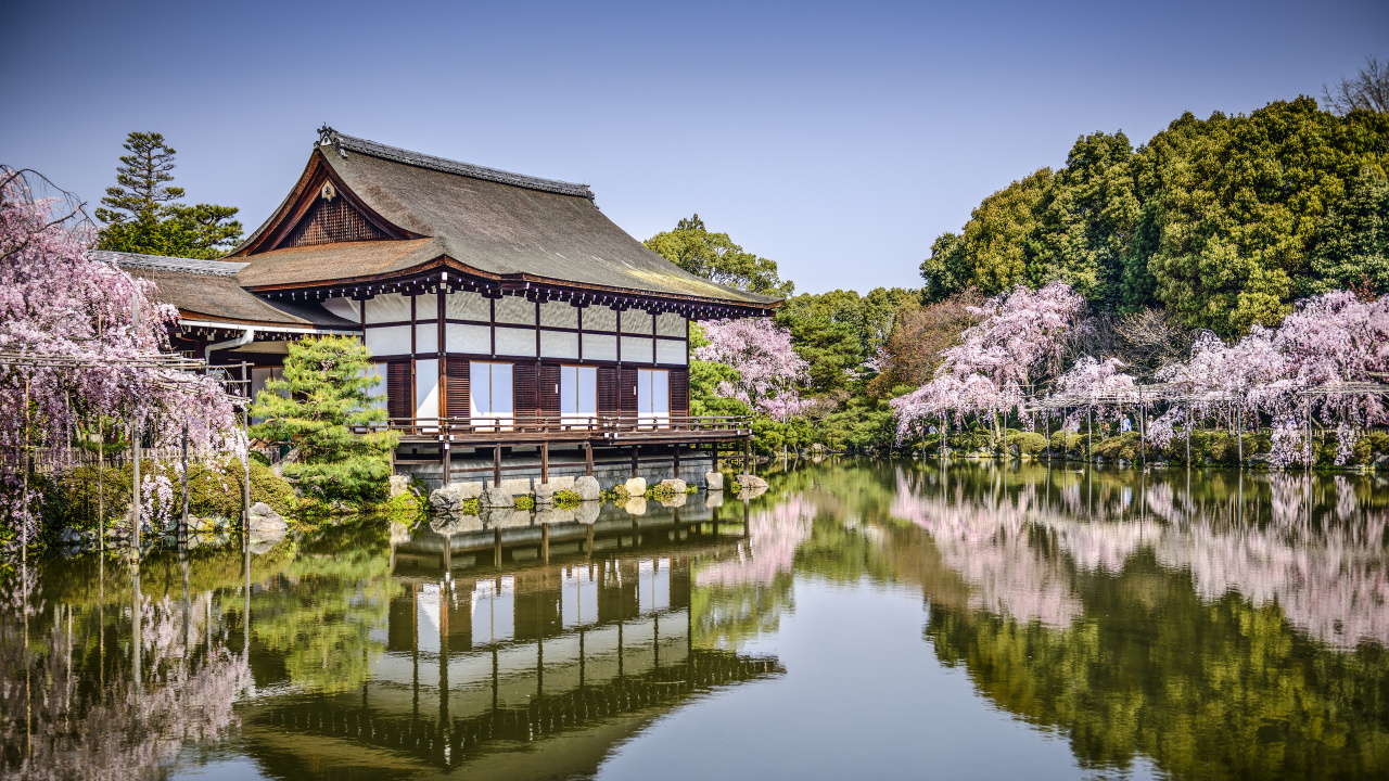 Обои отражение, природа, вода, водный путь, весна в разрешении 1280x720