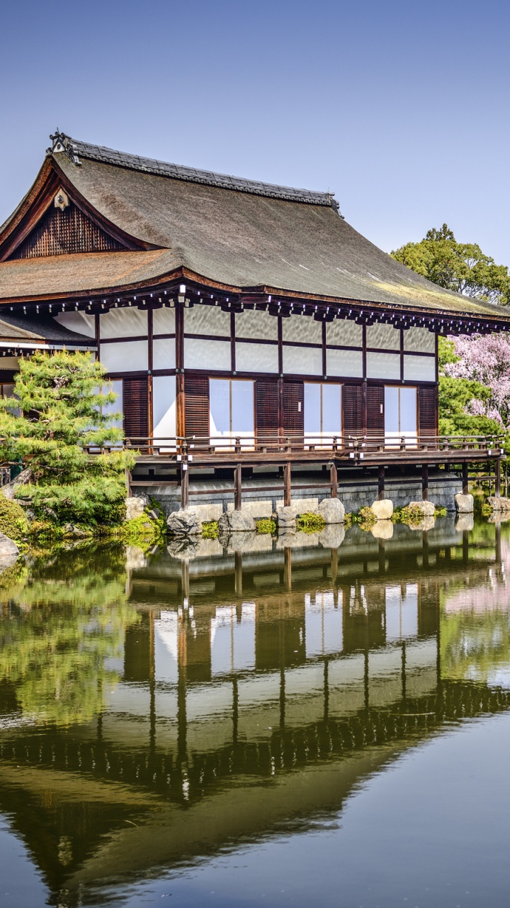 Обои отражение, природа, вода, водный путь, весна в разрешении 720x1280